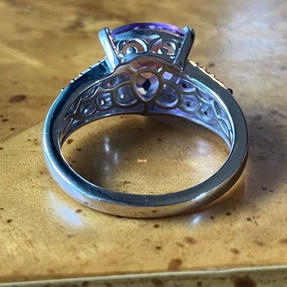 Moroccan Amethyst Red Garnet Sterling Silver Ring - Picture 5 of 9